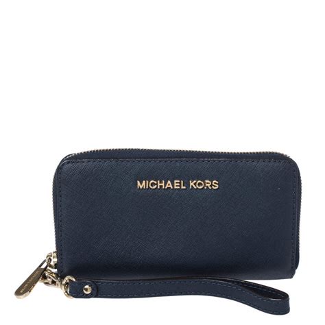 michael kors card wallet blue|Michael Kors wristlet wallet outlet.